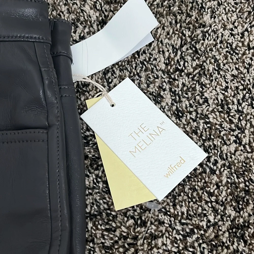 Aritzia Melina Leather Tall Pant in Peppercorn Grey, NWT - Picture 5 of 8